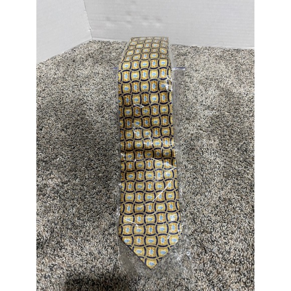 Necktie Pfizer Mens Gold New Geometric Silk Professional One Size